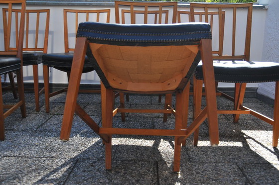 Image 1 of 10 sillas Josef Frank Svenskt Tenn modelo antiguo 620 de madera de nogal