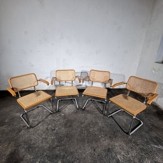 Sillones de caña estilo Cesca de Marcel Breuer, juego de 4, años 90 – Sillas de comedor, Chrome (photo 2 of 16)
