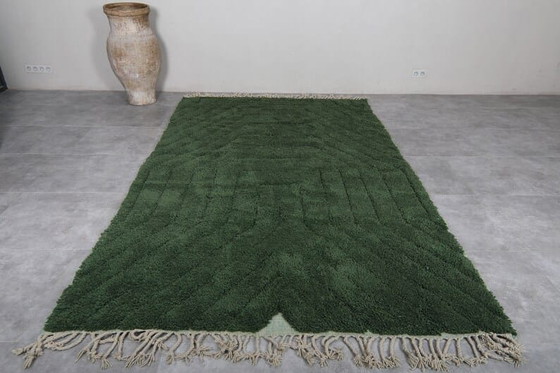 Image 1 of Alfombra bereber marroquí verde, hecha a medida, 150/250 cm.