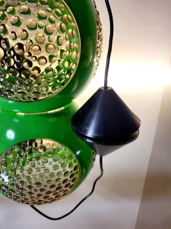 Image 1 of Space age hanglamp, Bug eye, Massive, groen, België, jaren 1970
