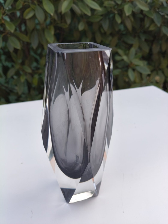 Murano Sommerso Vaas Flavio Poli Mandruzzato, Vazen, Murano Glas, Grijs (foto 5 van 7)