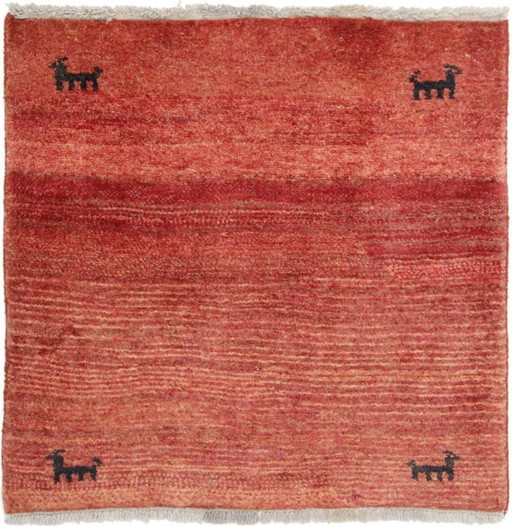 Tappeto persiano originale Gabbeh Ghashghai tappeto orientale 107 cm x 100 cm vecchio naturale