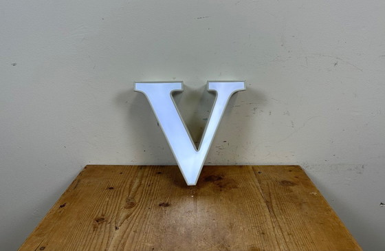 Image 1 of Vintage Illuminated Letter v, 1980s