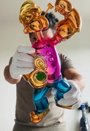 GRANDE SCULPTURE POPEYE POPART POP ART LUXE ARGENT Statue DESSIN ANIMÉ rose Monopoly XL