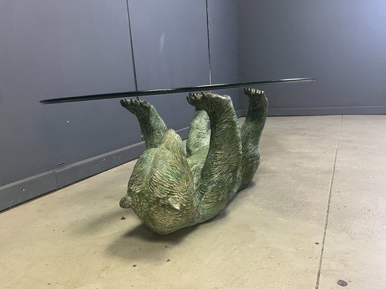 Image 1 of Vintage brass bear coffee table, 1970s 