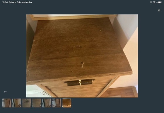 Antique Wooden Filing Cabinet – Metal (photo 7 of 7)