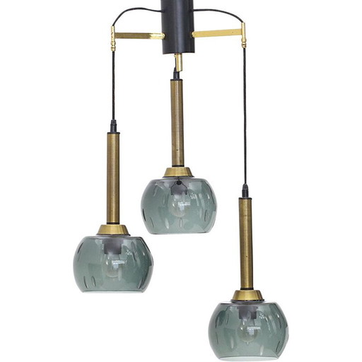Lampadario vintage con tre pendenti, 1950