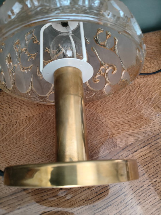 Image 1 of Vintage Pair Of PEILL & PUTZLER Table Lamps in Glass and Brass, Germany, 1970s