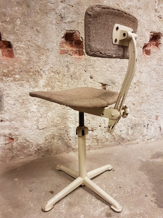 Image 1 of Selection of 4 industrial work chairs from the 1940s and 1950s