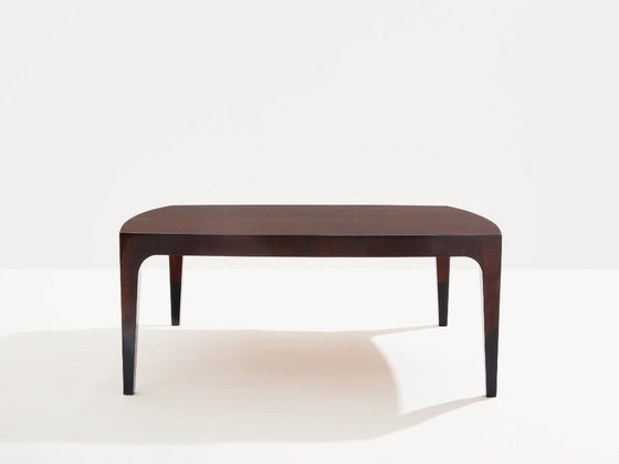 Image 1 of French walnut marquetry square coffee table 1970