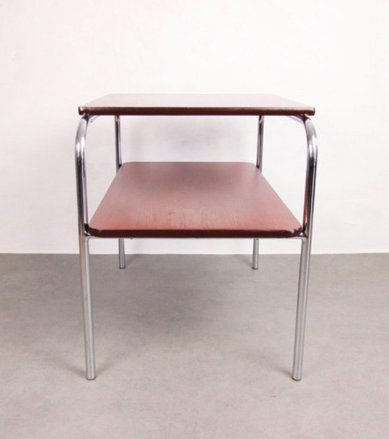 Image 1 of Chrome-plated Bauhaus side table "Carmin"