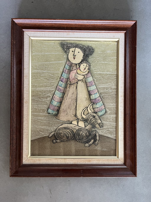Set of 2 Framed, Signed, Joyce Royal Paintings – schilderijen tekeningen, Canvas