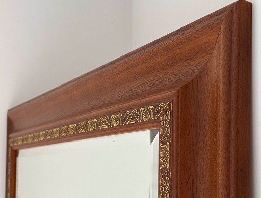 XL beveled wall mirror in carved wood