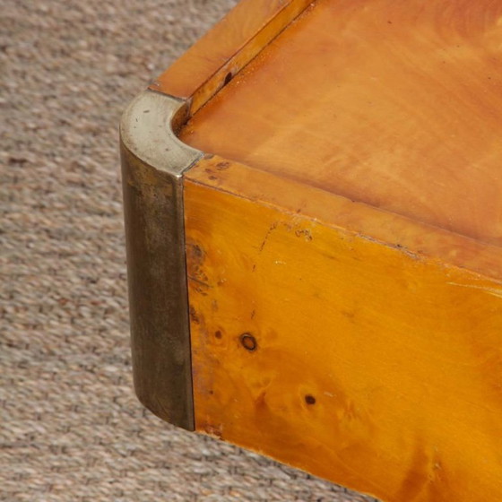 Image 1 of Salontafel van wortelhout en messing, toegeschreven aan Willy Rizzo, 1970.