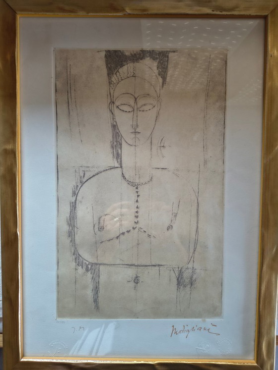 ESTAMPE DE MODIGLIANI – Objets d'art, Verre, Papier (photo 3 of 5)