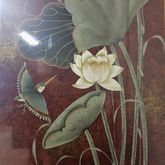 Image 1 of Vintage Chinese / Oosters kast bladgoud/ tradioneel tafereel / Bohemian kast / Aziatische kast