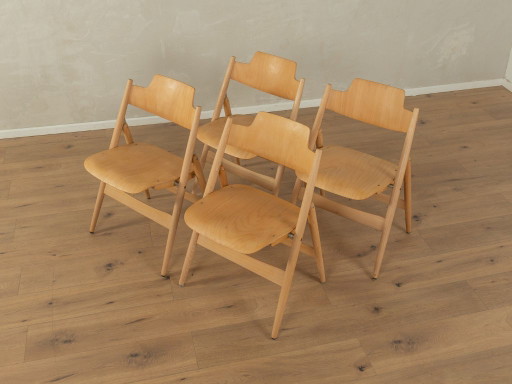 Sedie SE 18, Egon Eiermann – klapstoelen, Metal, Wood