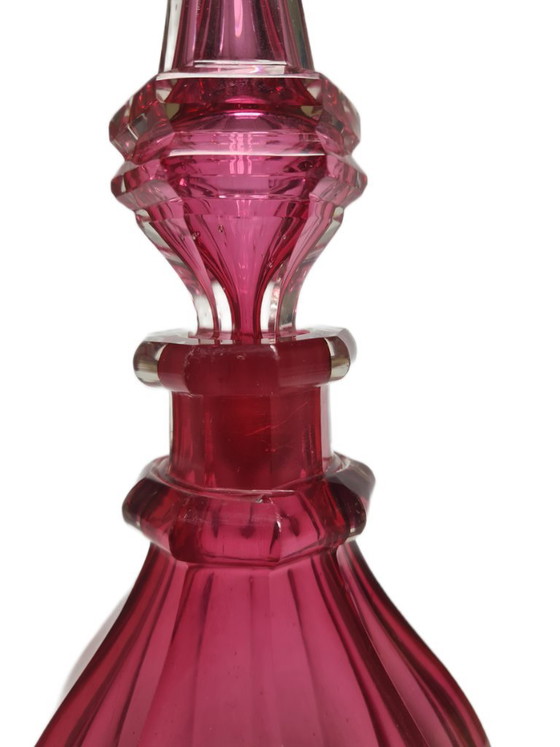 Biedermeier Rubin karaf, voormalig Oostenrijk-Hongaars Rijk, jaren 1890 – Glazen & Karaffen, Glass (photo 4 of 13)