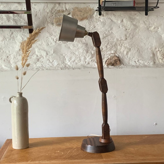 Articulated lamp in wood and vintage metal – Reading Lamp (photo 6 of 10)