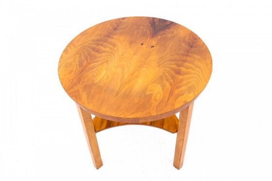 Image 1 of Runder Tisch im Art-Deco-Stil aus der Zeit um 1950, Polen.