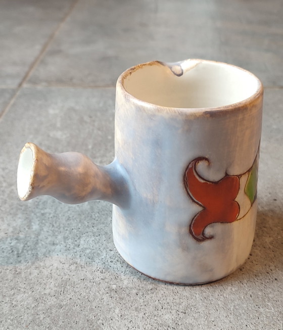 Image 1 of Ceramic creamer pitcher signed Marie-Christine Treinen