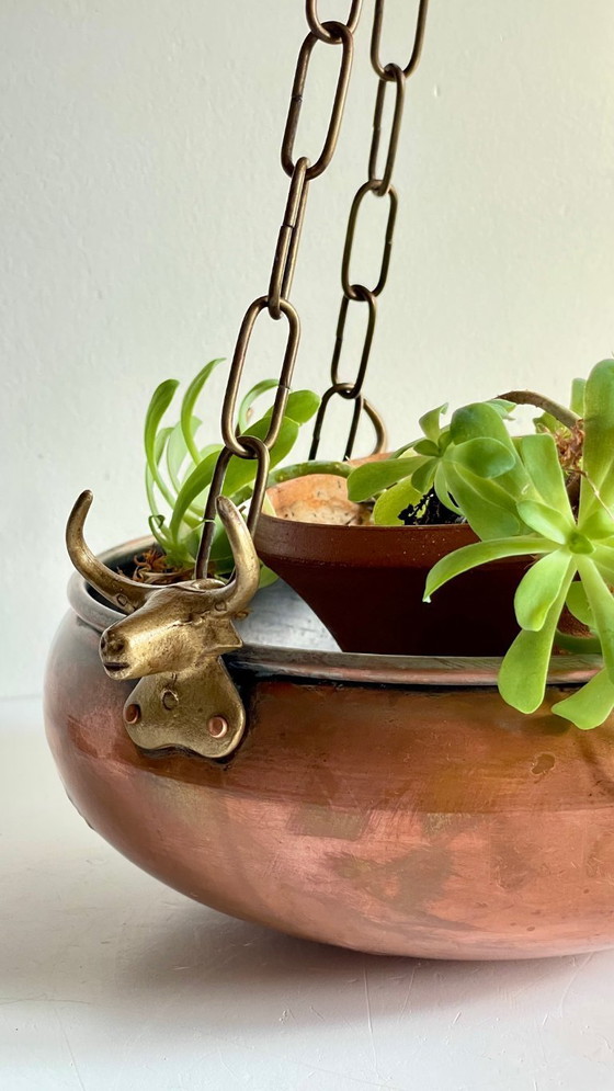 Image 1 of Fioriera sospesa con 3 bufali d'epoca