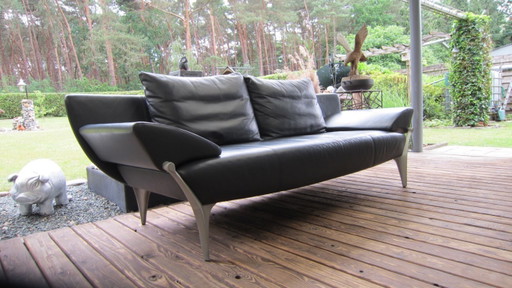 Iconic leather design sofa "Rolf Benz" type 1600. Beautiful condition!