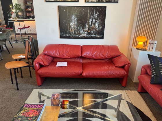 Image 1 of Divano in pelle di design a due posti Cassina Maralunga – Vico Magistretti