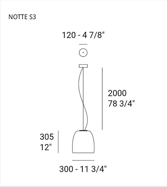 Image 1 of Lampada a sospensione Prandini Notte S3/S33 bianca