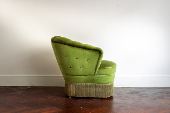 Image 1 of Green velvet vintage sofas
