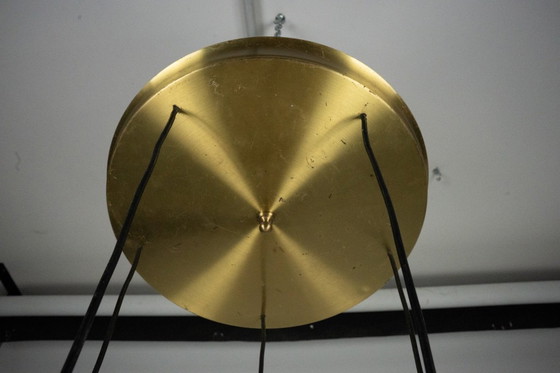 Image 1 of Fog & Morup, Midcentury Brass Pendant with Five Pendant Drops. Danmark, 1960s