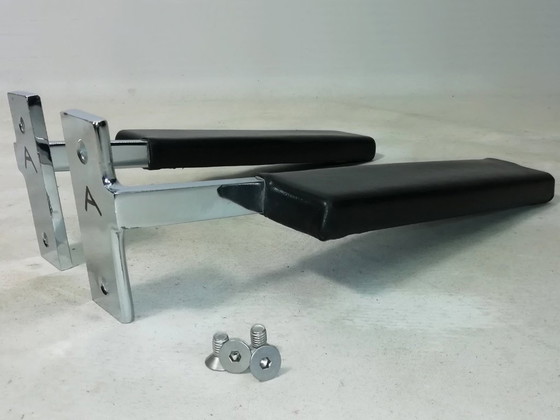 Image 1 of 1x Set di braccioli per poltrona in pelle GIRSBERGER 1600 LOUNGE CHAIR anni '60 pezzo di ricambio