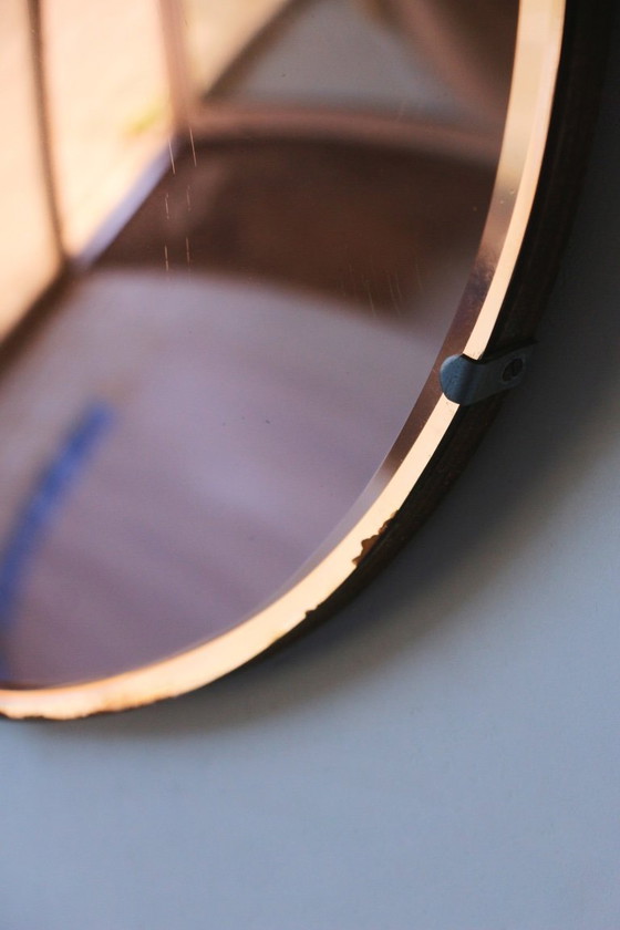 Image 1 of Vintage Salmon Witch Mirror - 50/60 Design - 35 cm