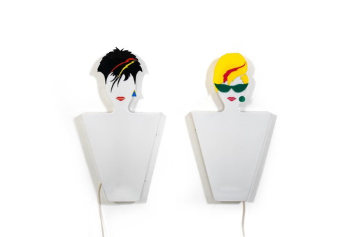 Pair of early 1980s Acrylic Wall Lamps