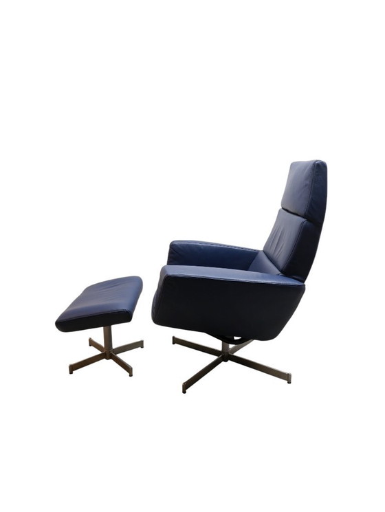 Image 1 of Leren relax fauteuil met voetenbank