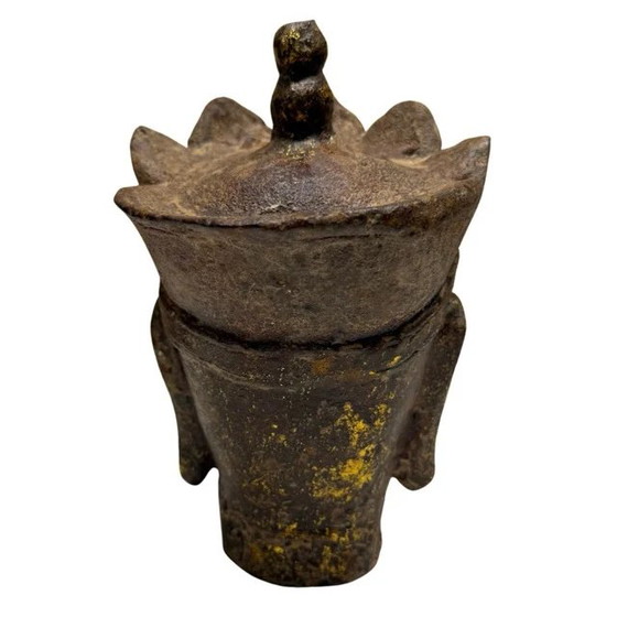 Paar Ksitigarbha (Dizang Pusa) Köpfe – Vergoldetes Gusseisen, China, 18.-19. Jahrhundert – Bildhauerei (photo 14 of 19)