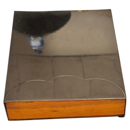 Joe Colombo, “Biglia” jewelry box in steel and glass in Italian postmodern style, 1970
