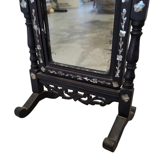 Miroir psychique chinois ancien incrusté de nacre