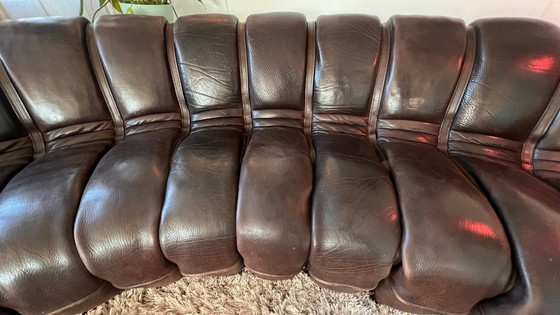 Image 1 of Sofá modular de Sede DS-600 “Snake” / “Tatzelwurm”, cuero marrón oscuro, 12 elementos,