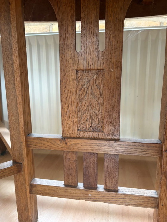 Image 1 of Art Deco dining set with 6 solid chairs