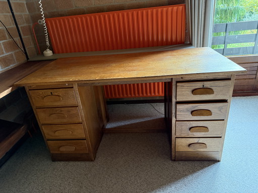 Oak banker's desk