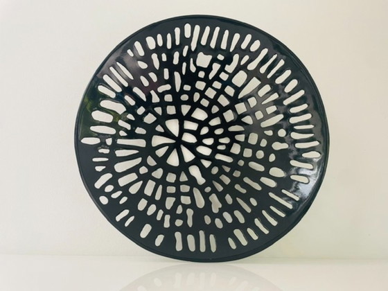 Image 1 of Graphic design bowl made of black coated steel