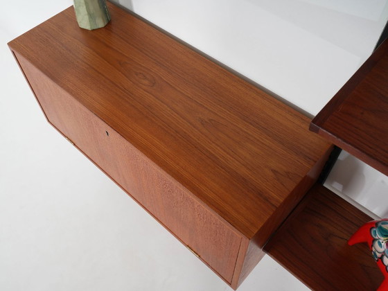 Modulaire stellingen van Kai Kristiansen, teakfineer met zwarte wandrails, Denemarken, jaren 60. (photo 23 of 31)