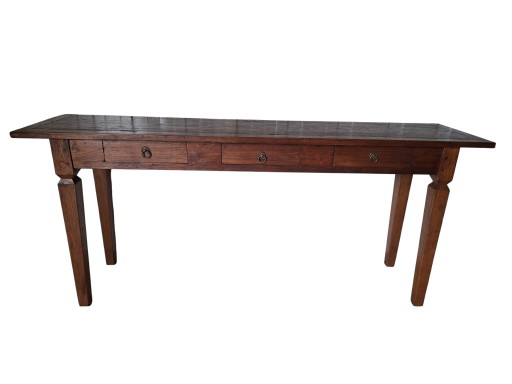 Large Old Weathered Teak Side Table, Hall Table, Wall Console Dimensions 180x43cm and 78cm High. – Wood (photo 2 of 6)