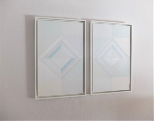 Gilbert Swimberghe 1927-2015, Pair of oils on cardboard