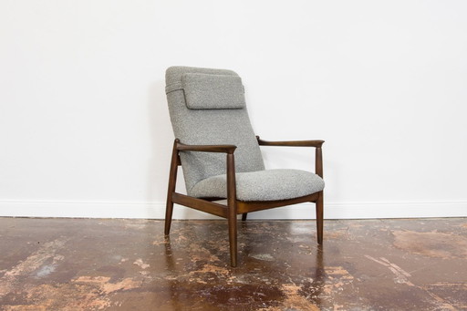 Fauteuil à haut dossier Mid Century, années 1960, conçu par Edmund Homa, Gfm, Pologne