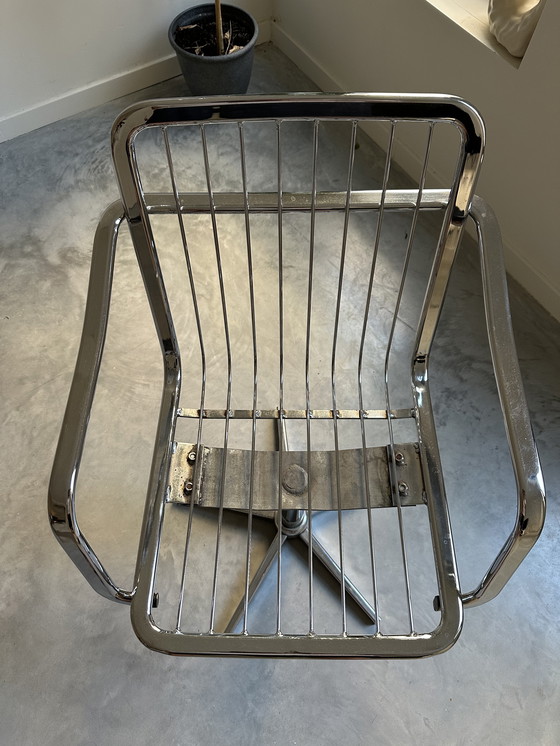 Image 1 of Vintage Chroom Draad/Draaistoel – Italiaans, jaren ’70