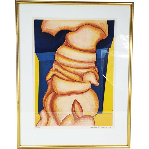 Lithographie vintage d'Allan Schmidt, Danemark 1971