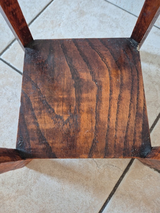 Antique Art Nouveau Wooden Plant Stand – Pedestal Side Table (c. 1920) – plantentafel (photo 2 of 8)