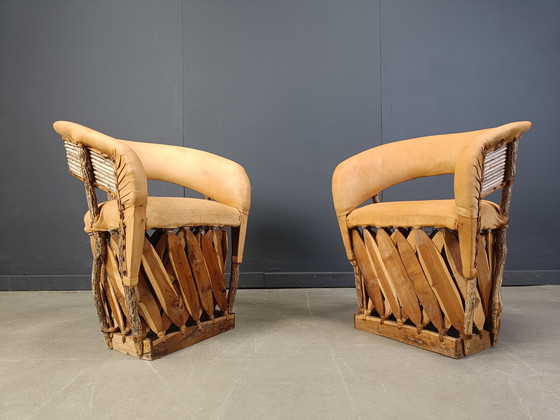 Image 1 of Vintage art populaire mexican dining chairs set of 6, 1970s